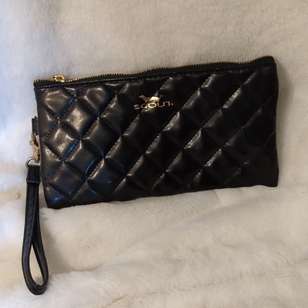 Scout Black Quilted Clutch Wristlet